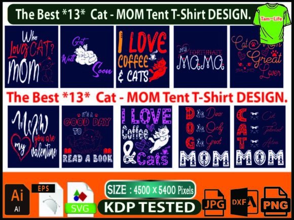 MOM Cat SVG: Graphics for Print Templates