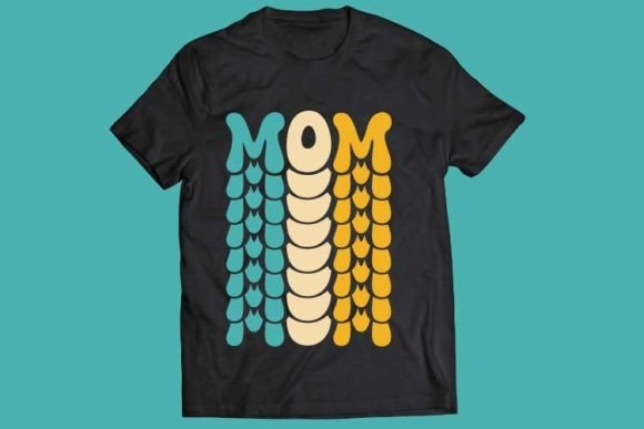 Mom Retro Wavy SVG Bundle: Graphics for T-Shirt Designs